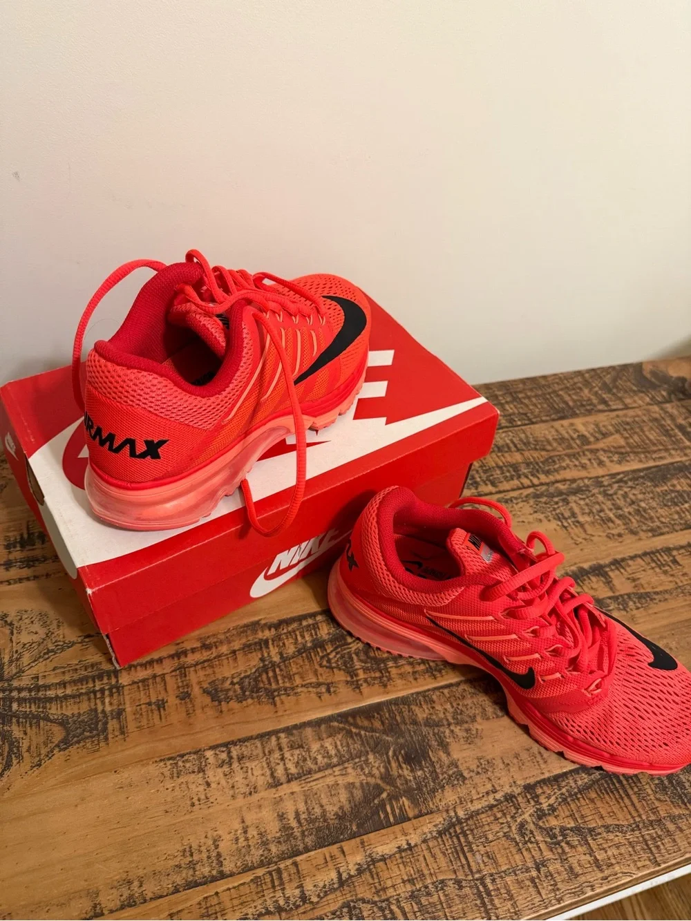Nike Women's Bright Red Running Sneakers with Black Swoosh
